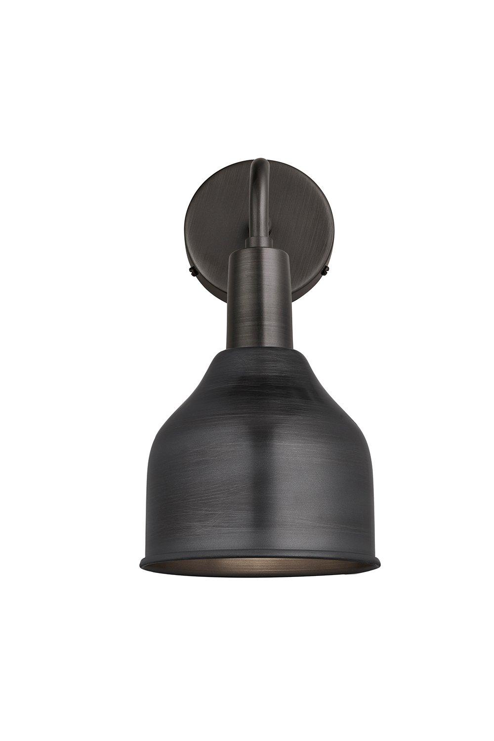Sleek Cone Wall Light, 7 Inch, Pewter, Pewter Holder